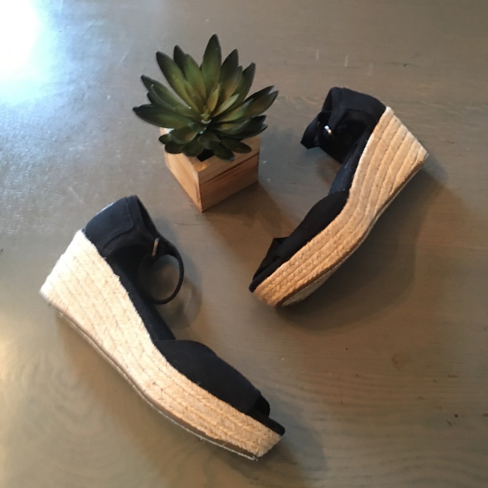 🌞Toms Platform Black Sandals
